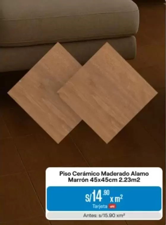 Piso Cerámico Maderado Alamo