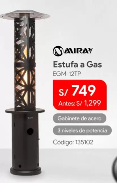 Miray - Estufa a Gas EGM-12TP