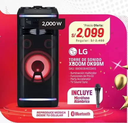 Lg - TORRE DE SONIDO XBOOM OK99M