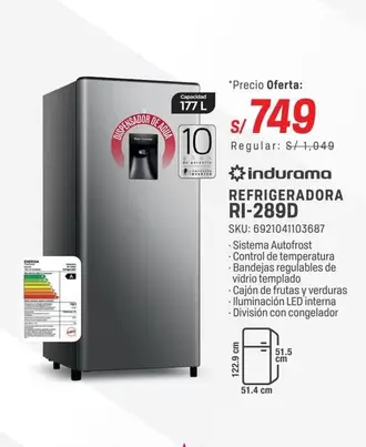 Indurama - REFRIGERADORA RI-289D