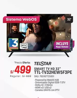 Smart - SMART TV HD 32" TTL-TV32HEW5F3PE
