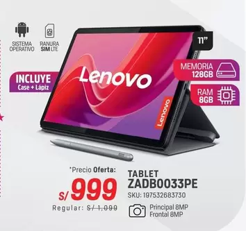 Lenovo - TABLET ZADB0033PE