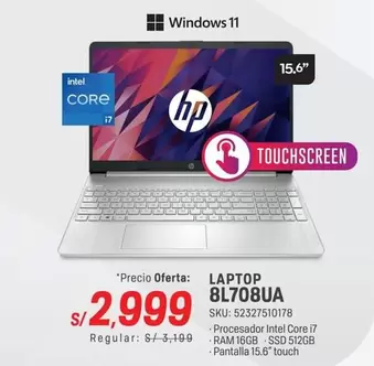 Hp - LAPTOP 8L708UA