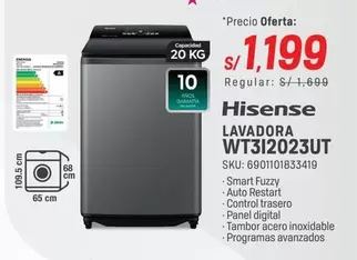 Hisense - LAVADORA WT312023UT