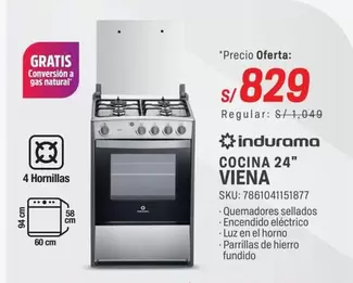 Indurama - COCINA 24" VIENA