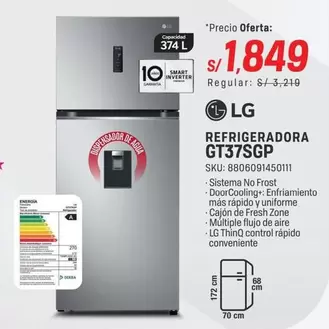 Lg - REFRIGERADORA GT37SGP