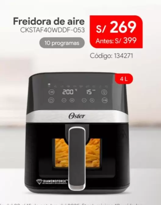 Oster - Freidora de aire CKSTAF40WDDF-053