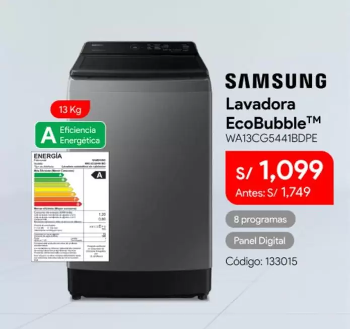 Samsung - Lavadora EcoBubble™™ WA13CG5441BDPE