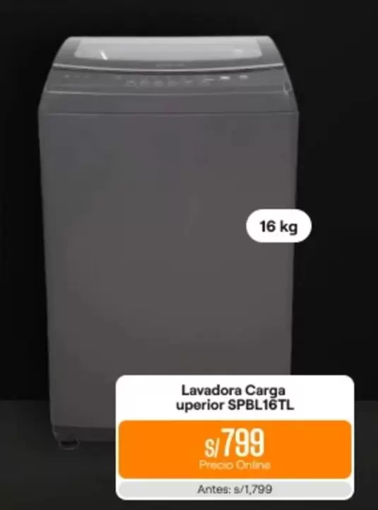 Lavadora Carga uperior SPBL16TL