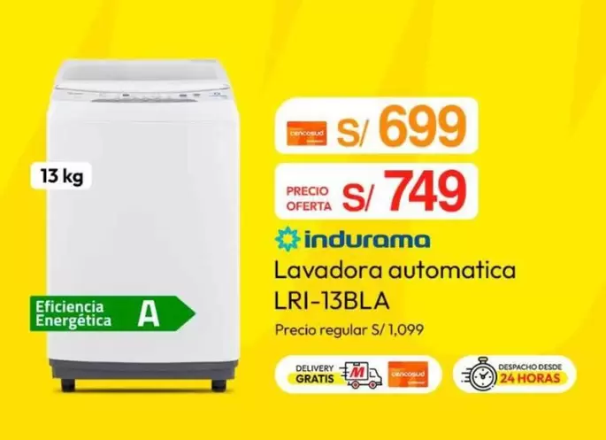 Indurama - Lavadora automatica LRI-13BLA