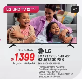 Lg - SMART TV UHD 4K 43" 43UA7300PSB