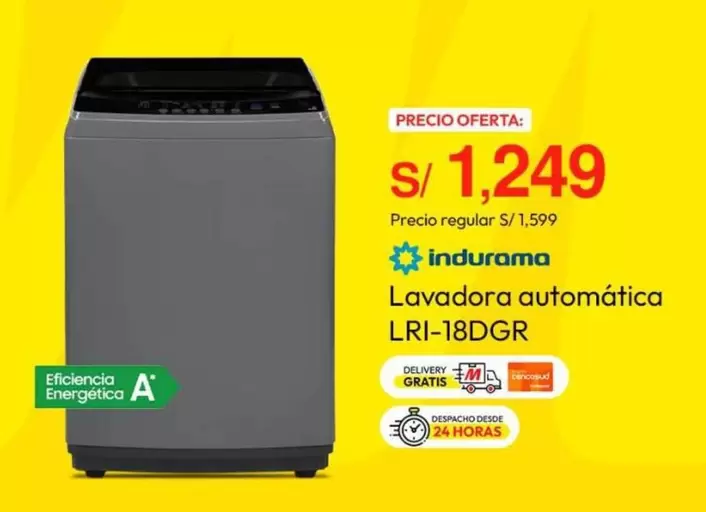 Indurama - Lavadora automática LRI-18DGR