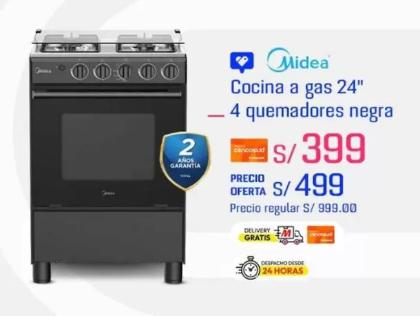 Cocina a gas 24"
