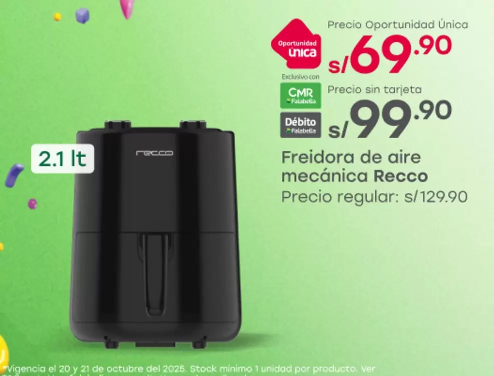 Recco - Freidora de aire mecánica
