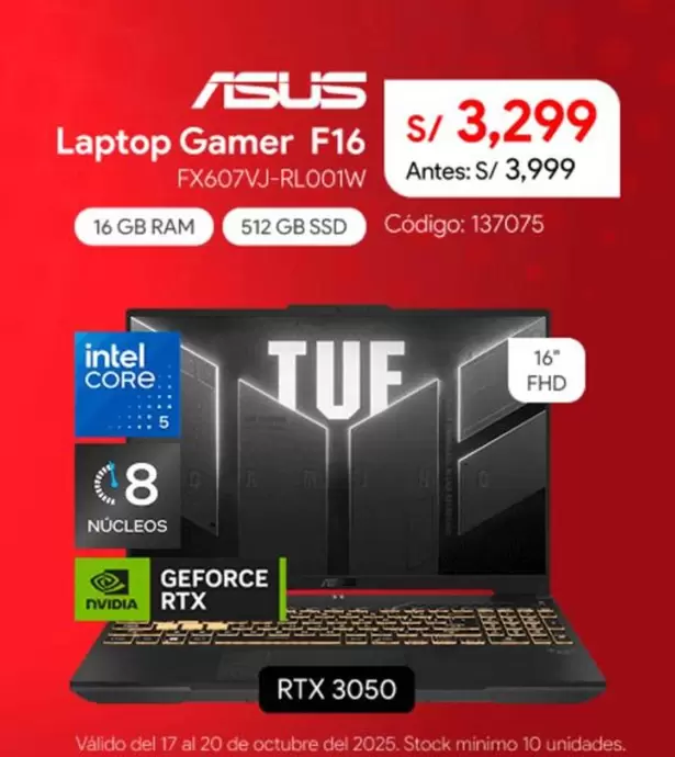 Asus - Laptop Gamer F16 FX607VJ-RL001W