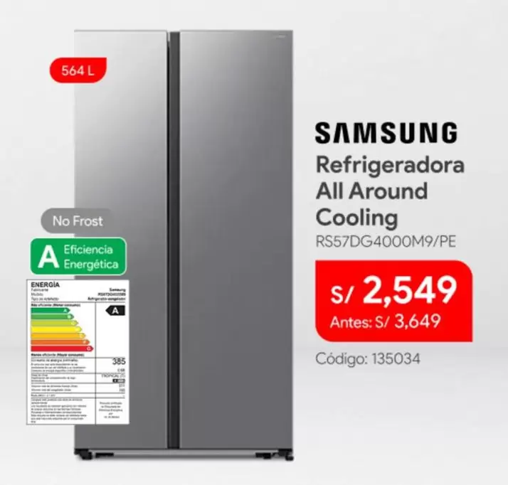 Samsung - Refrigeradora All Around Cooling RS57DG4000M9/PE
