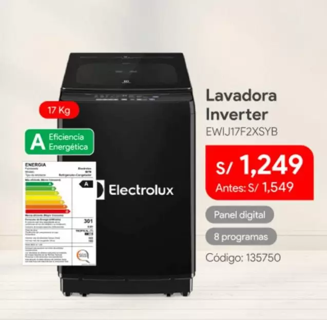 Electrolux - Lavadora Inverter EWIJ17F2XSYB