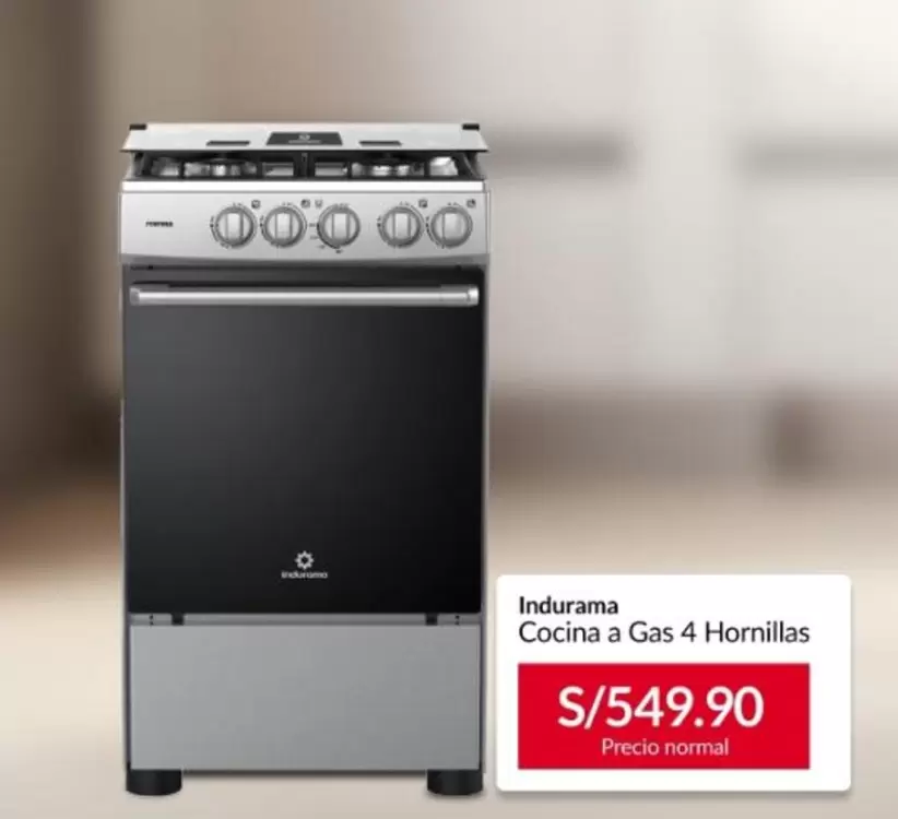 Indurama - Cocina a Gas 4 Hornillas