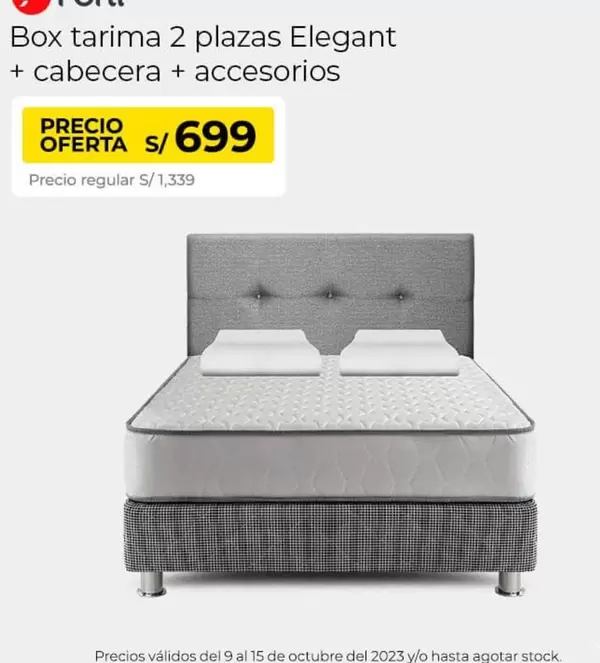 Box tarima 2 plazas Elegant + cabecera + accesorios