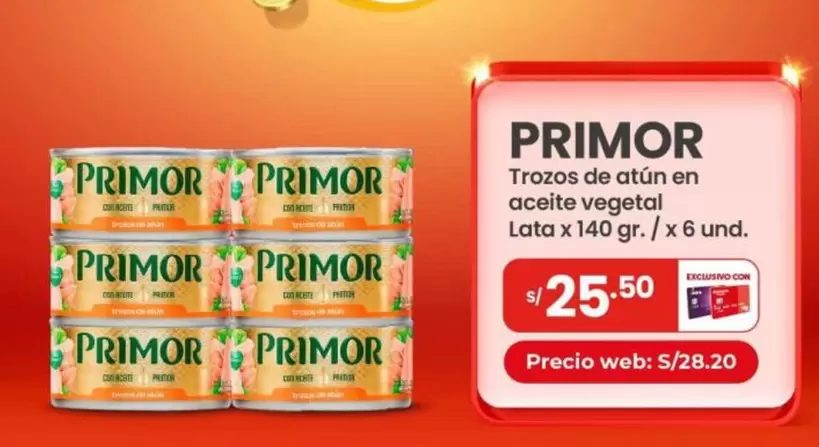 Primor - Trozos de atún en aceite vegetal
