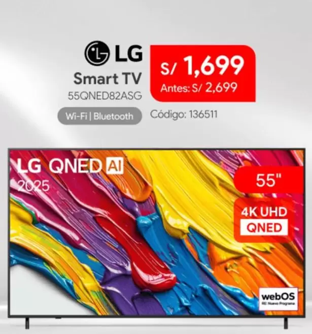 Lg - Smart TV 55QNED82ASG