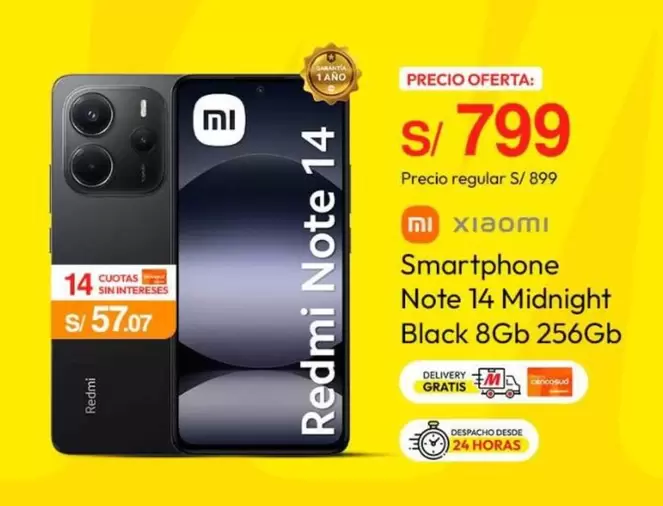 Xiaomi - Note 14 Midnight Black 8Gb 256Gb