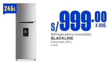 Blackline - Refrigeradora inoxidable