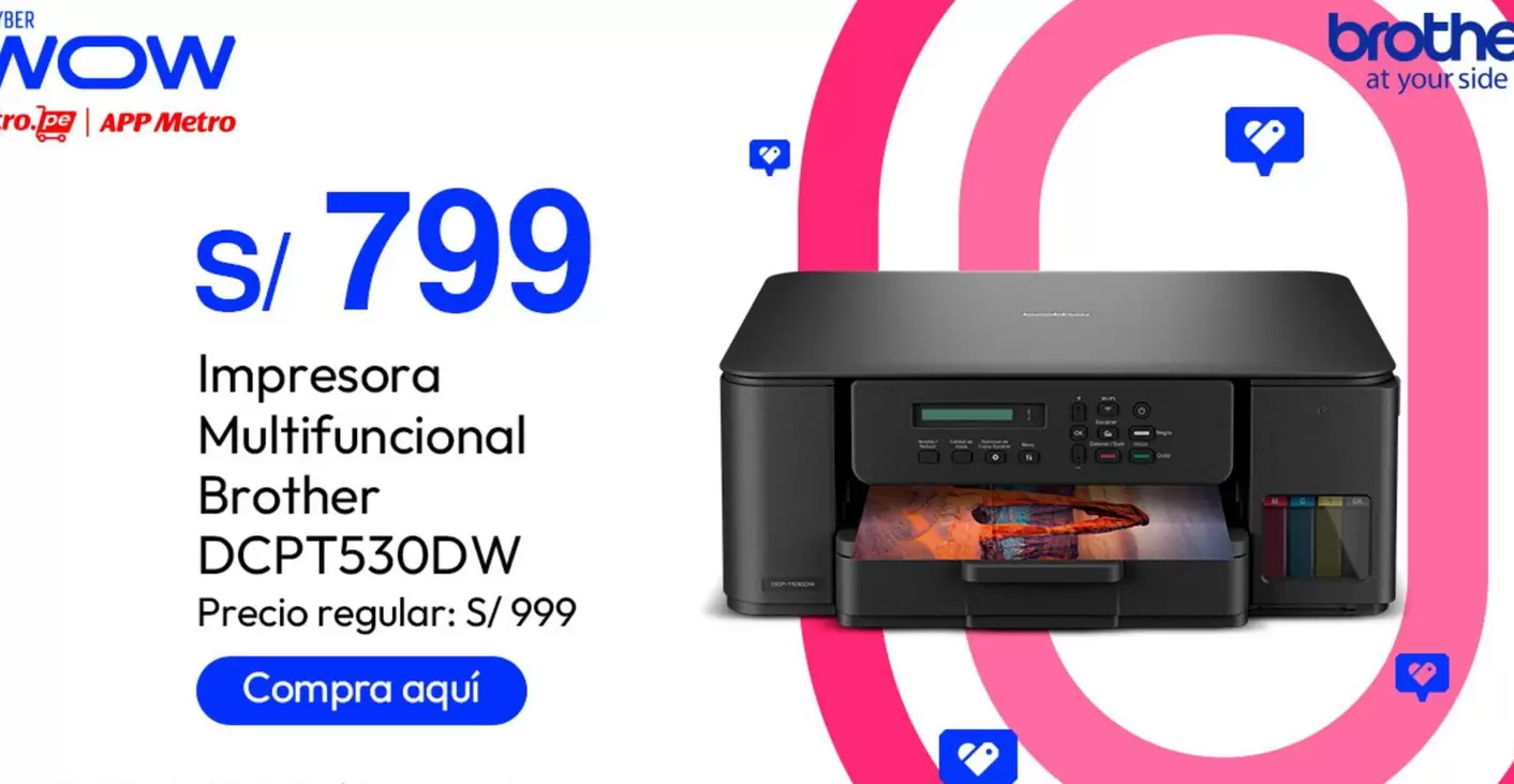 Brother - Impresora Multifuncional DCPT530DW