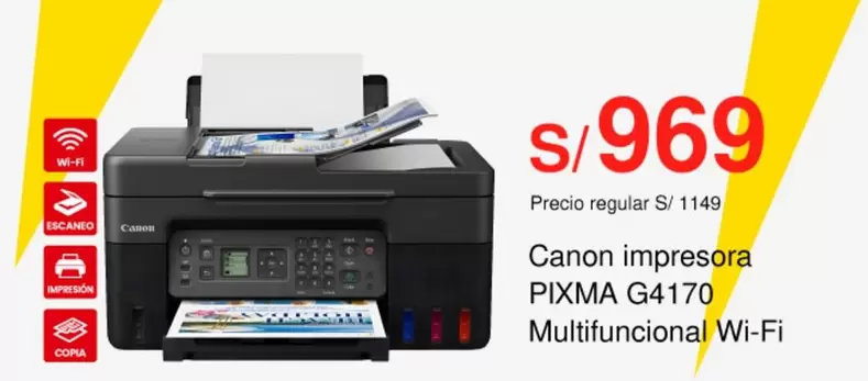 Canon - impresora PIXMA G4170 Multifuncional Wi-Fi
