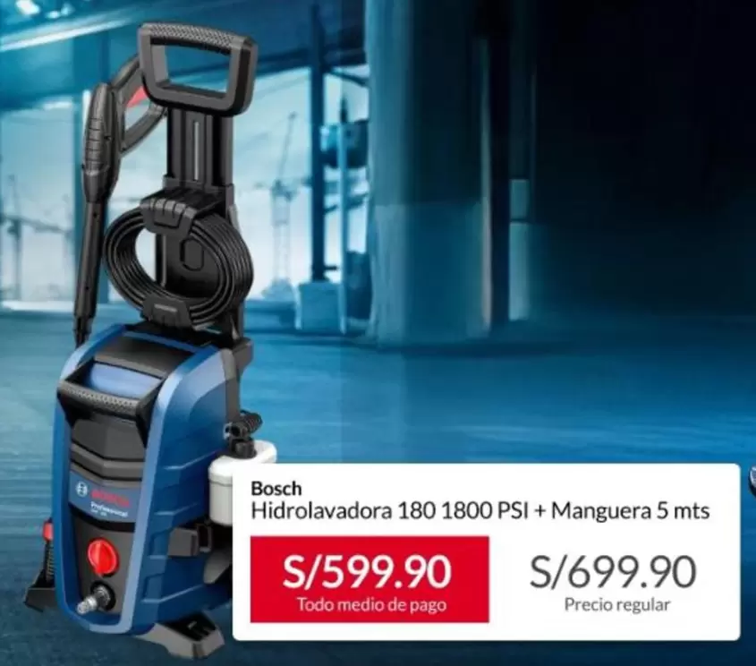 Bosch - Hidrolavadora 180 1800 PSI + Manguera 5 mts