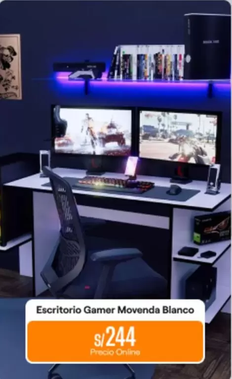 Escritorio Gamer Movenda Blanco