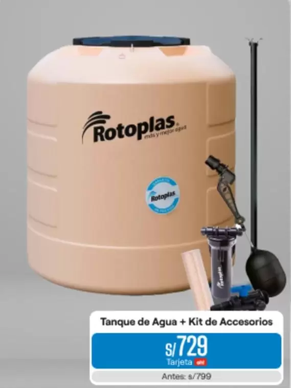Rotoplas - Tanque de Agua + Kit de Accesorios