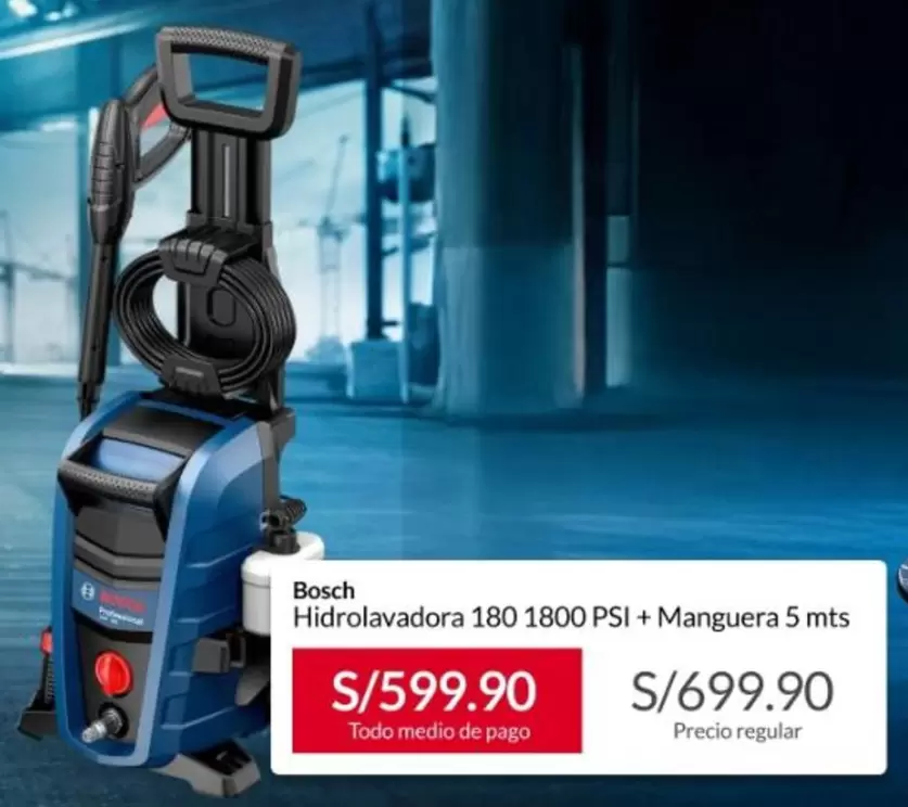 Bosch - Hidrolavadora 180 1800 PSI + Manguera 5 mts