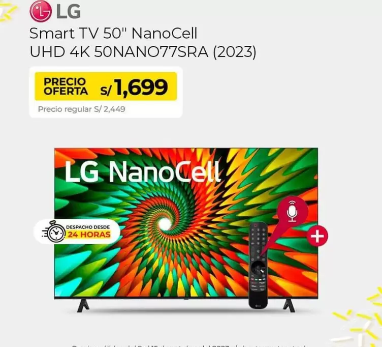 Lg - Smart TV 50" NanoCell UHD 4K 50NANO77SRA (2023)