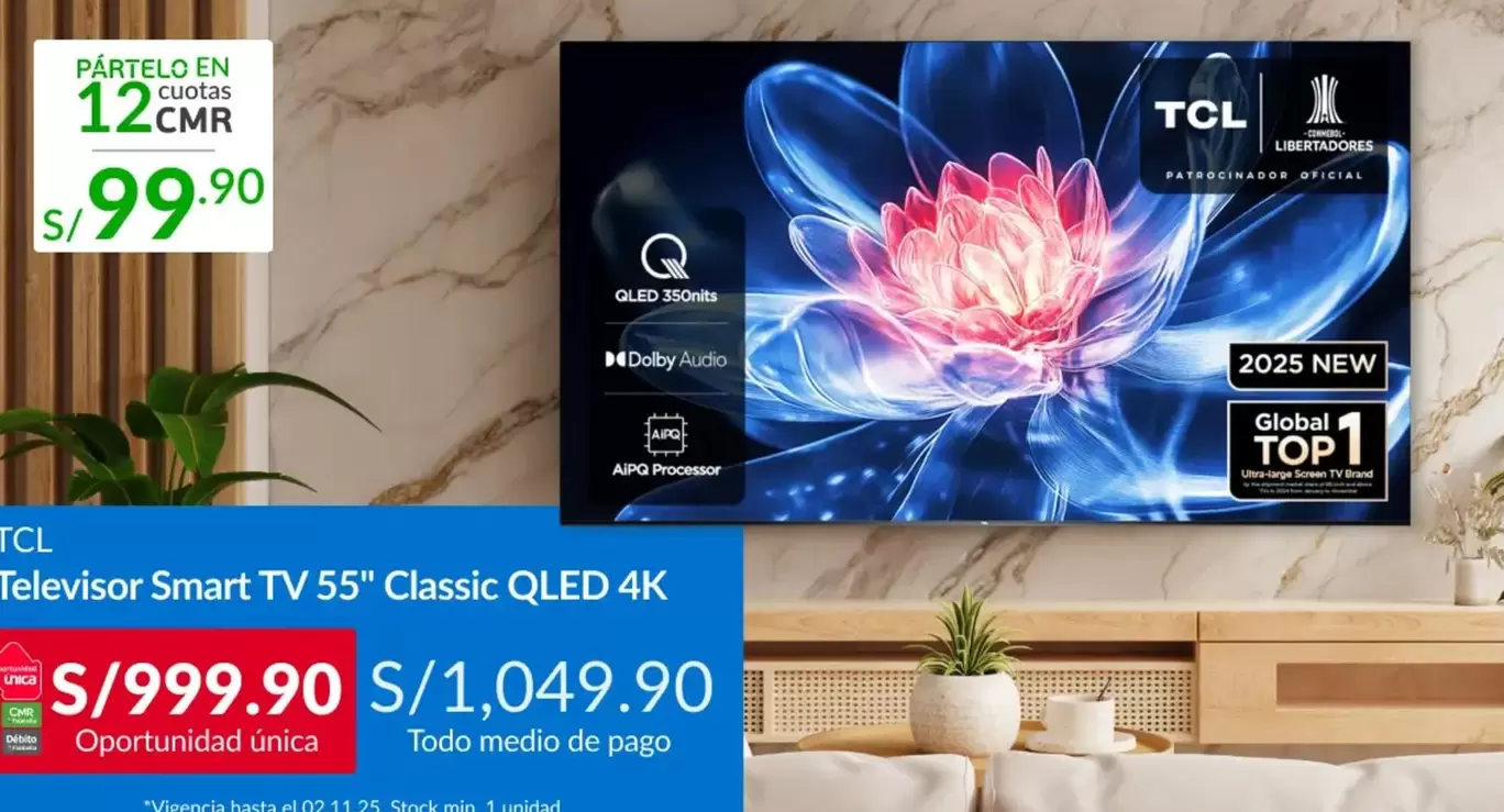Global - Televisor Smart TV 55" Classic QLED 4K