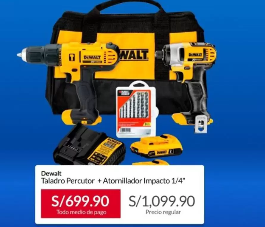 DeWalt - Taladro Percutor + Atornillador Impacto 1/4"