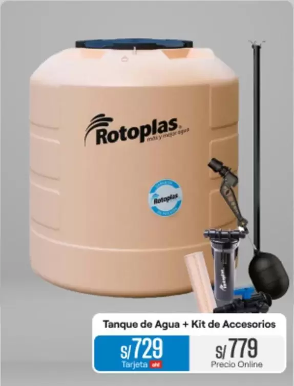Rotoplas - Tanque de Agua + Kit de Accesorios