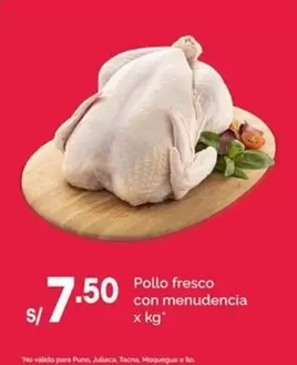 Pollo fresco con menudencia