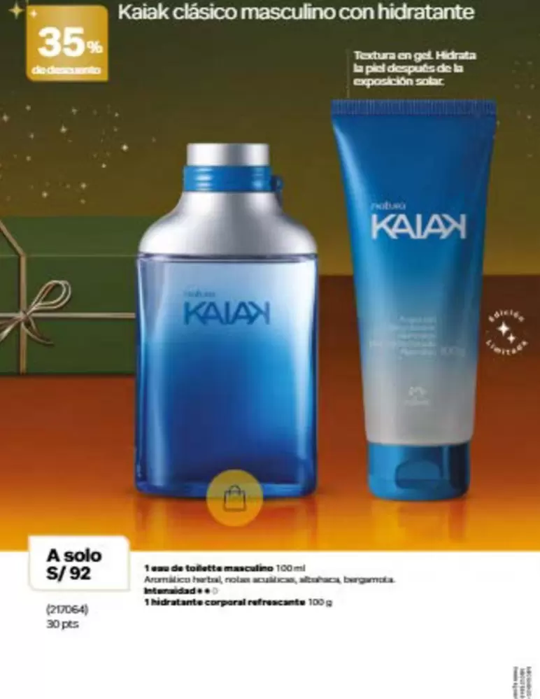 Kaiak - clásico masculino con hidratante