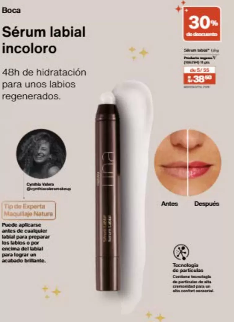 Sérum labial incoloro