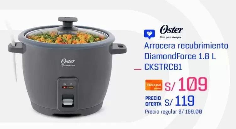 Oster - Arrocera recubrimiento DiamondForce 1.8 L CKSTRCB1