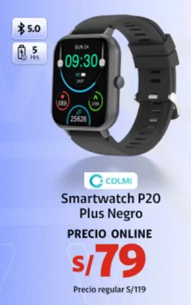 Smartwatch P20 Plus Negro