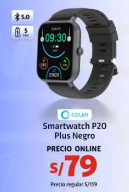 Smartwatch P20 Plus Negro