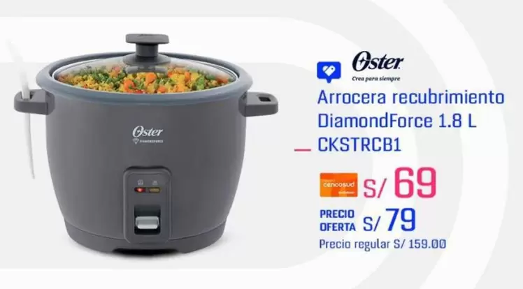 Oster - Arrocera recubrimiento DiamondForce 1.8 L CKSTRCB1