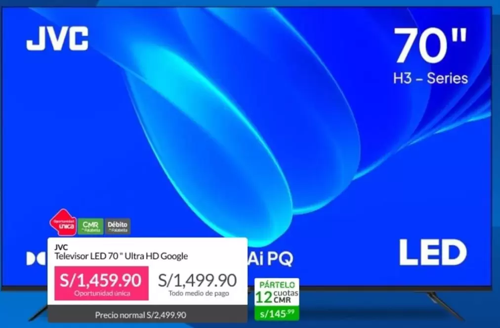 JVC - Televisor LED 70 Ultra HD Google