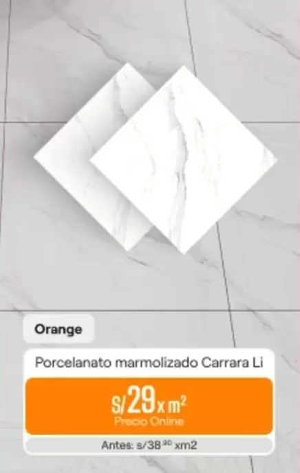 Orange - Porcelanato marmolizado Carrara Li