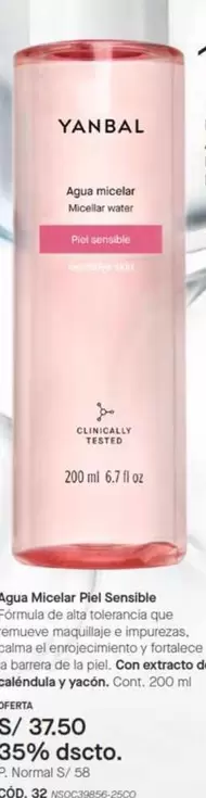 Yanbal - Agua Micelar Piel Sensible