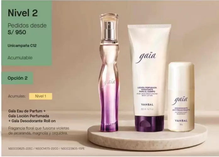 Orquídea - Gaia Eau de Parfum + Gaia Loción Perfumada + Gaia Desodorante Roll on