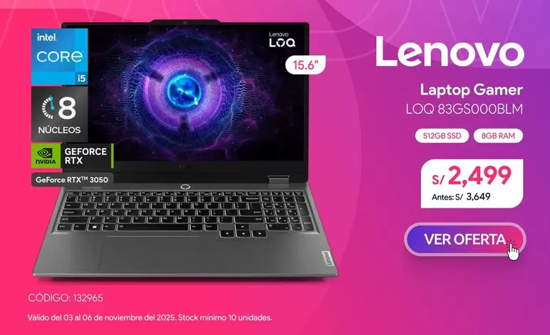 Lenovo - Laptop Gamer LOQ B3GSOOOBLM