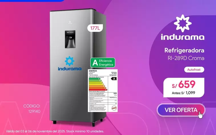 Indurama - Refrigeradora RI-289D Croma